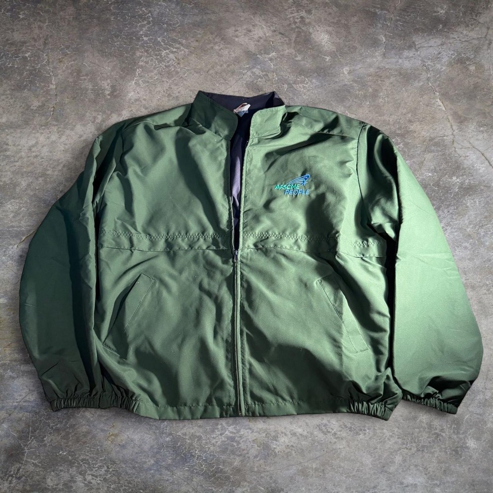 Vintage Union Line AFSCME People Green Work Jacket USA Made XL